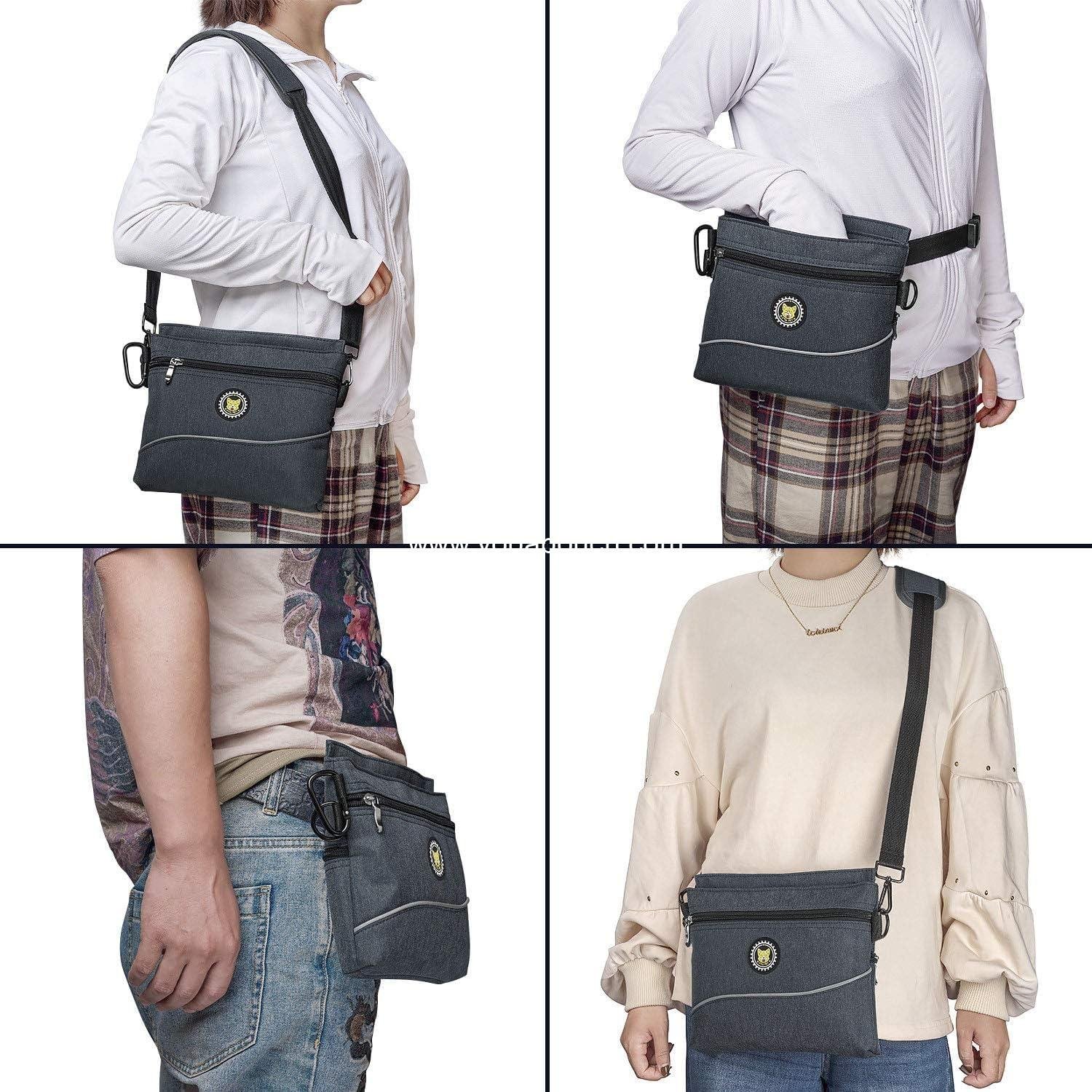 OEM Dog Treat Pouch with Magnetic Closure, 2 Zipper Pockets, Removable Inner Pocket, Padded Shoulder Strap, Ideal for Agility Training - Includes Carabiner, Supplier