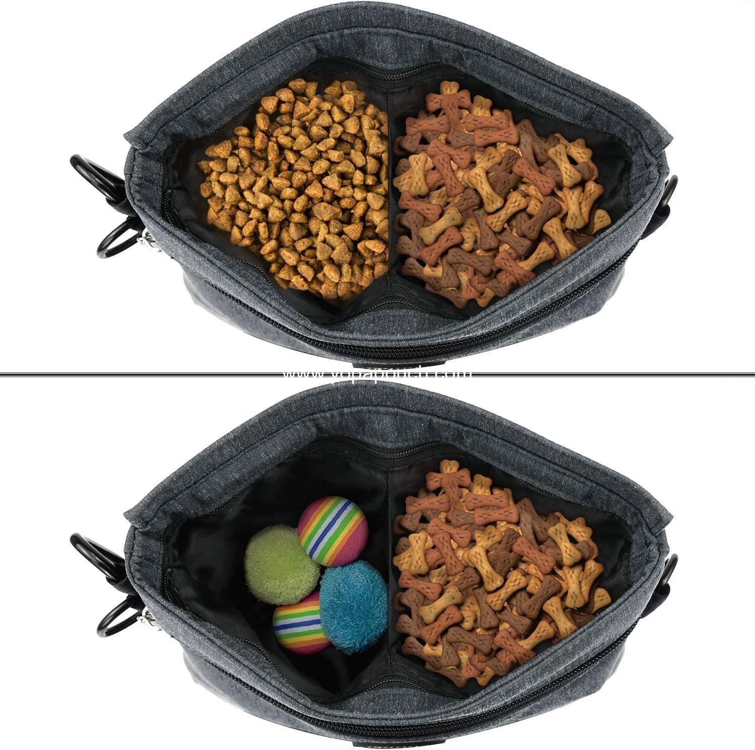 OEM Dog Treat Pouch with Magnetic Closure, 2 Zipper Pockets, Removable Inner Pocket, Padded Shoulder Strap, Ideal for Agility Training - Includes Carabiner, Supplier