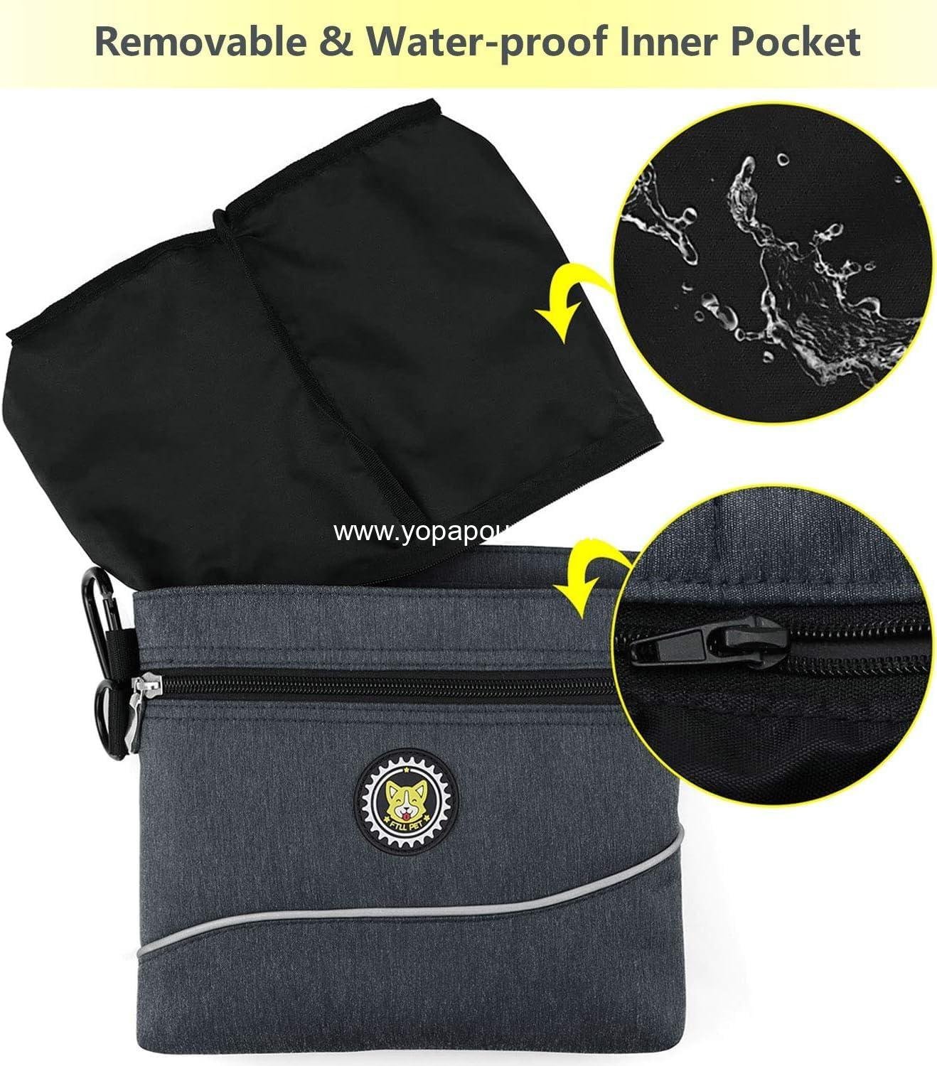 OEM Dog Treat Pouch with Magnetic Closure, 2 Zipper Pockets, Removable Inner Pocket, Padded Shoulder Strap, Ideal for Agility Training - Includes Carabiner, Supplier