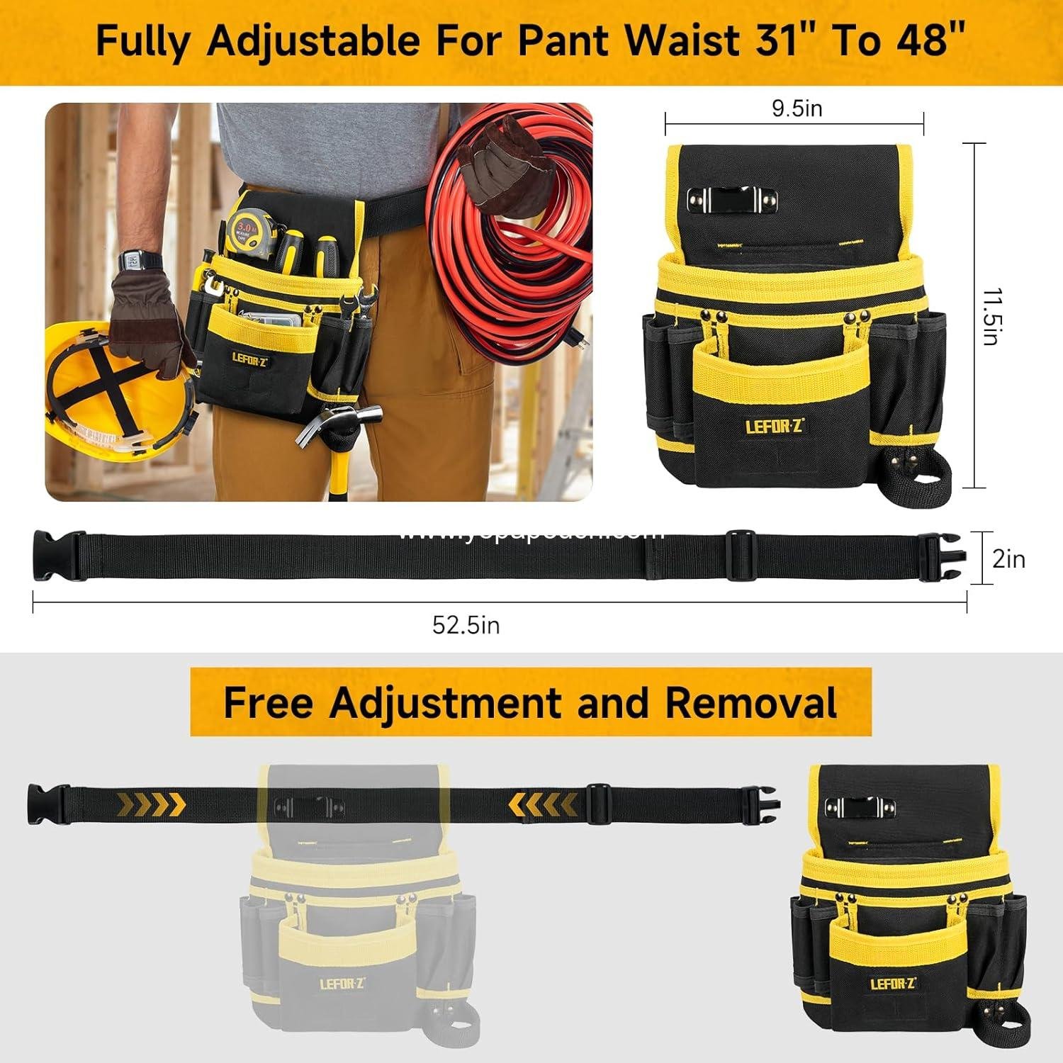 Wholesale Magnetic Tool Belt with 13 Pockets, Detachable Adjustable Pouch for Electricians, Carpenters, and Construction Workers, Utility Work Apron, Gift for Dad, Supplier