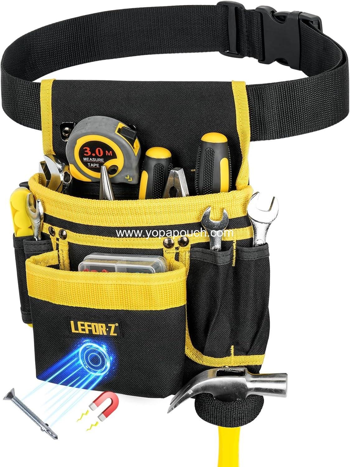 Wholesale Magnetic Tool Belt with 13 Pockets, Detachable Adjustable Pouch for Electricians, Carpenters, and Construction Workers, Utility Work Apron, Gift for Dad, Supplier