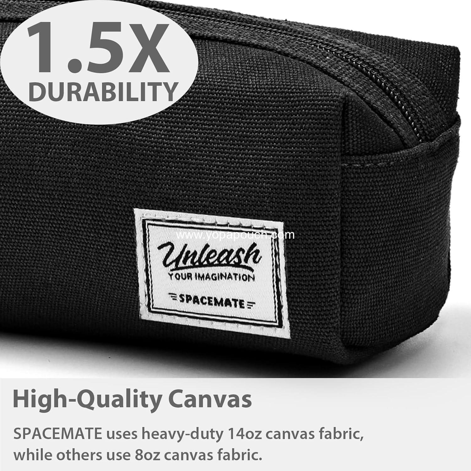 Wholesale Large Capacity Pencil Case Pouch Bag for School Supplies, Cute Preppy Aesthetic Canvas Pen Organizer, Back to College Stationery, Black, 1200ml, Supplier