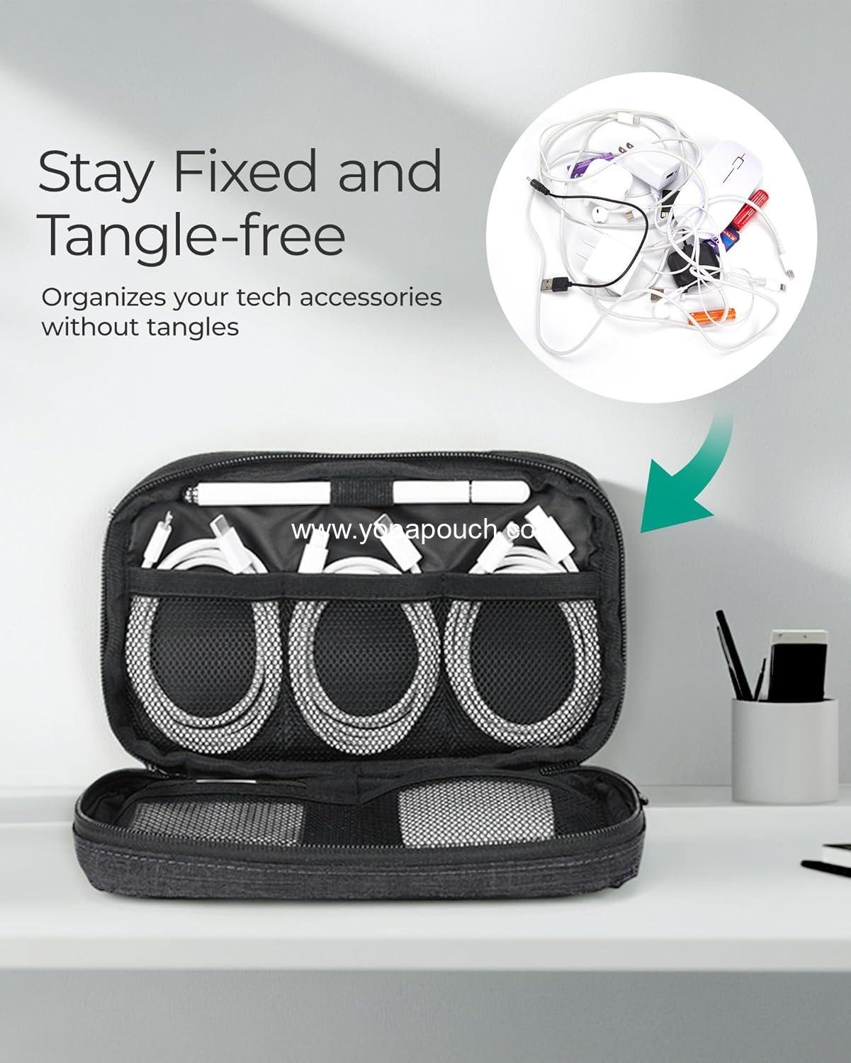 Wholesale Electronic Organizer Travel Case, Cord and Cable Organizer Pouch for Phone, Power Bank, SD Card (Black) - Supplier