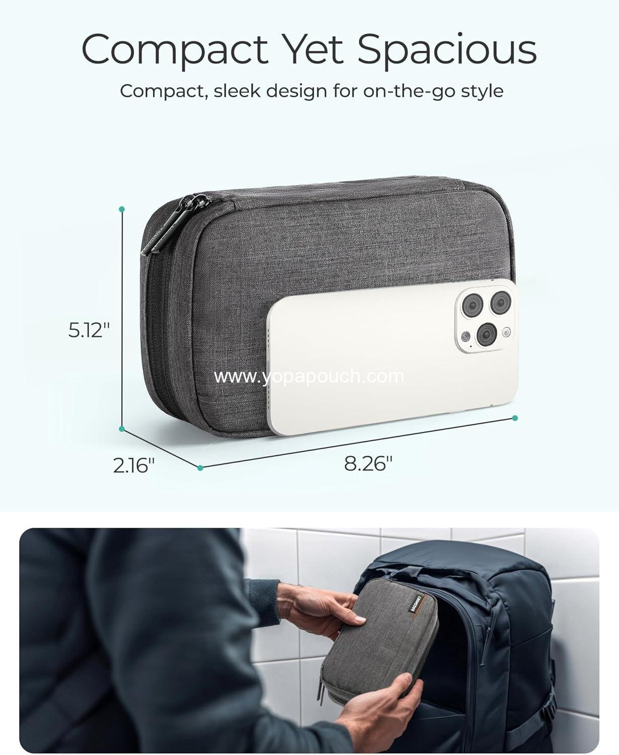 Wholesale Electronic Organizer Travel Case, Cord and Cable Organizer Pouch for Phone, Power Bank, SD Card (Black) - Supplier