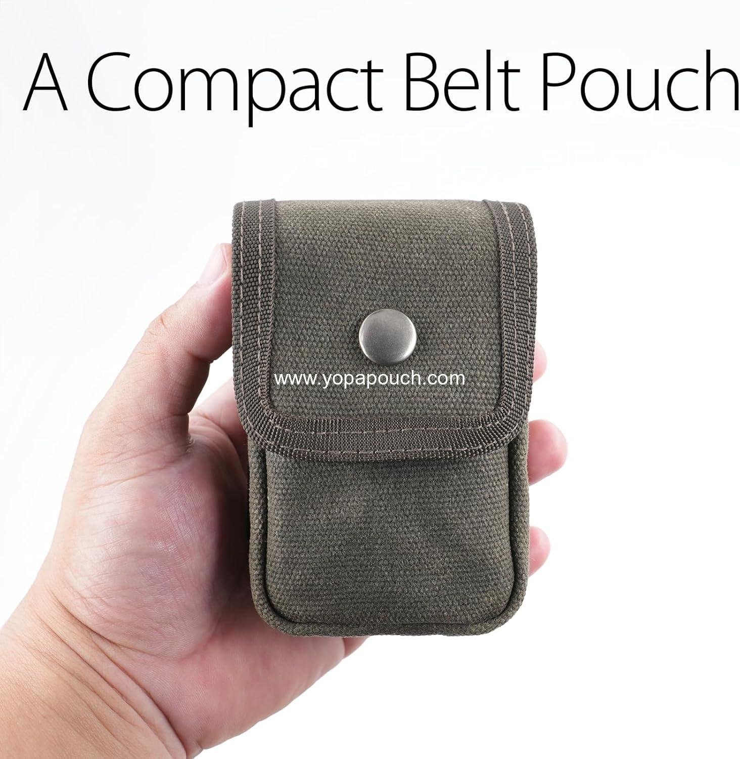 Wholesale Small Compact EDC Belt Pouch for Men and Women, Holster with Belt Loop for Hiking, Fishing, Camping, Snap Closure, Classic Waxed Canvas - Supplier