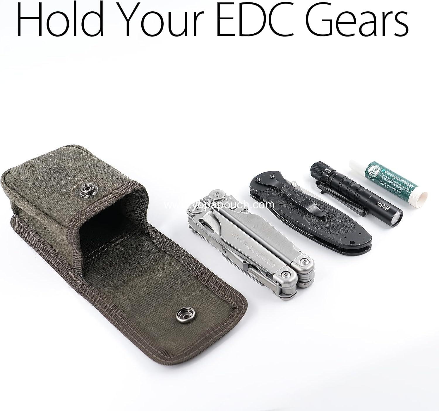 Wholesale Small Compact EDC Belt Pouch for Men and Women, Holster with Belt Loop for Hiking, Fishing, Camping, Snap Closure, Classic Waxed Canvas - Supplier