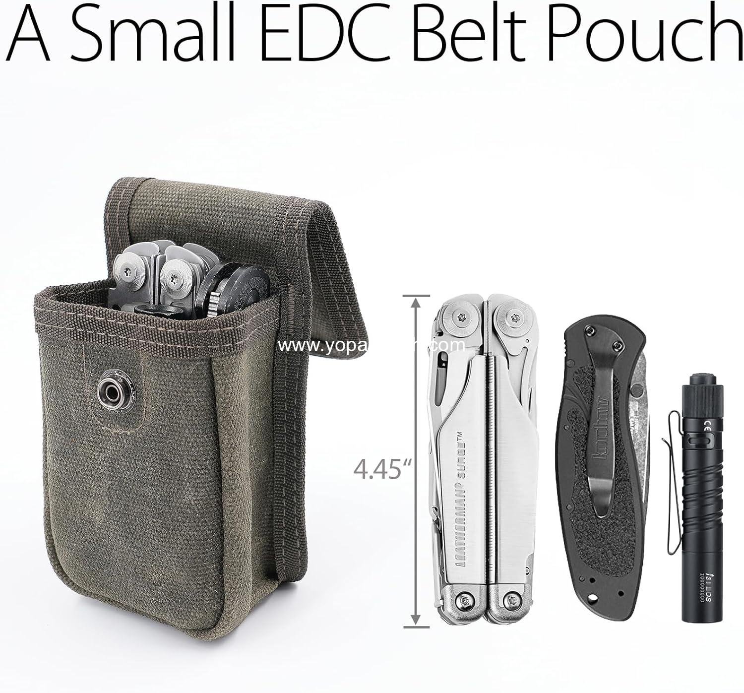 Wholesale Small Compact EDC Belt Pouch for Men and Women, Holster with Belt Loop for Hiking, Fishing, Camping, Snap Closure, Classic Waxed Canvas - Supplier