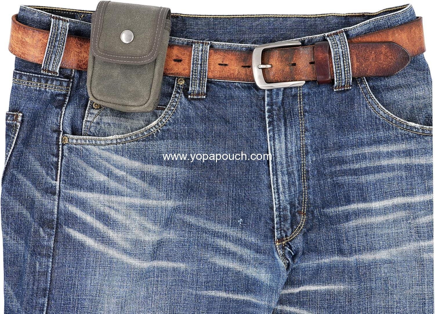 Wholesale Small Compact EDC Belt Pouch for Men and Women, Holster with Belt Loop for Hiking, Fishing, Camping, Snap Closure, Classic Waxed Canvas - Supplier