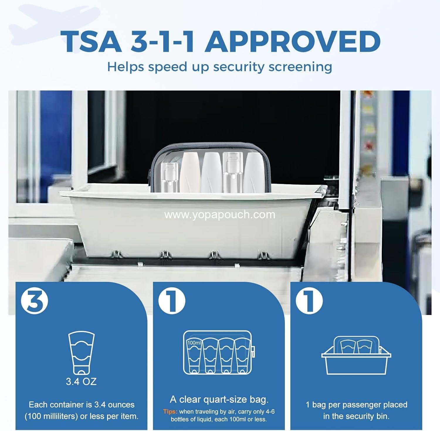 Wholesale TSA Approved Clear Toiletry Bag, 1 Pack Quart Size 3-1-1 Liquids Pouch for Travel, Transparent Makeup & Cosmetic Organizer for Men and Women, Manufacturer