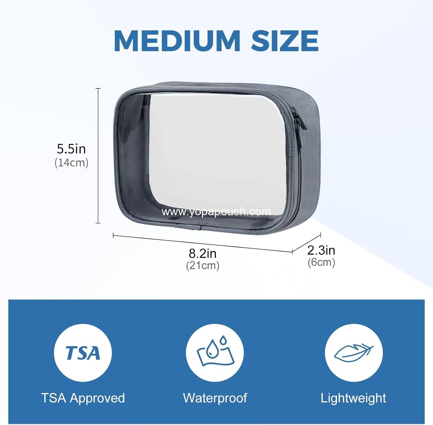 Wholesale TSA Approved Clear Toiletry Bag, 1 Pack Quart Size 3-1-1 Liquids Pouch for Travel, Transparent Makeup & Cosmetic Organizer for Men and Women, Manufacturer