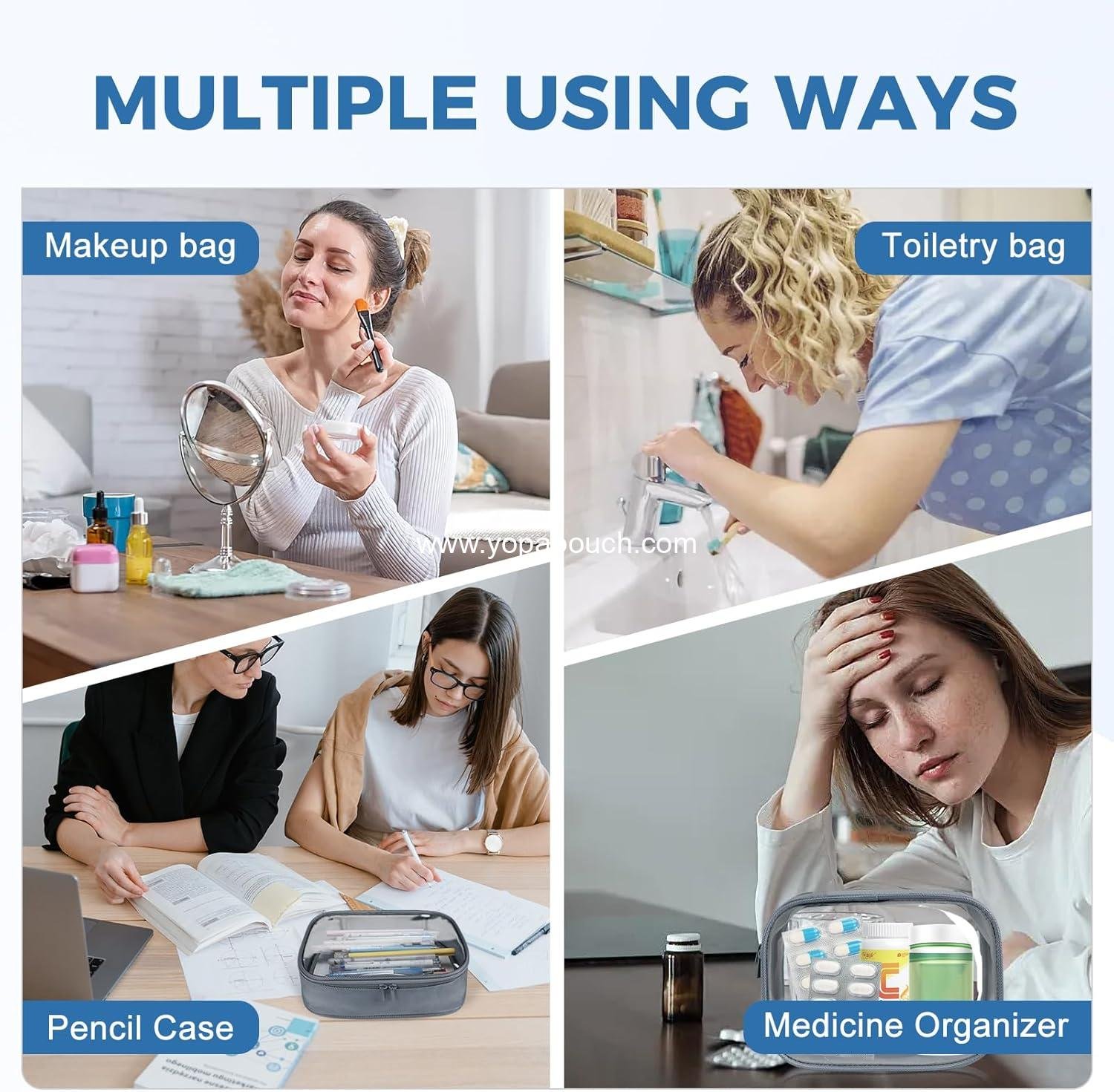 Wholesale TSA Approved Clear Toiletry Bag, 1 Pack Quart Size 3-1-1 Liquids Pouch for Travel, Transparent Makeup & Cosmetic Organizer for Men and Women, Manufacturer