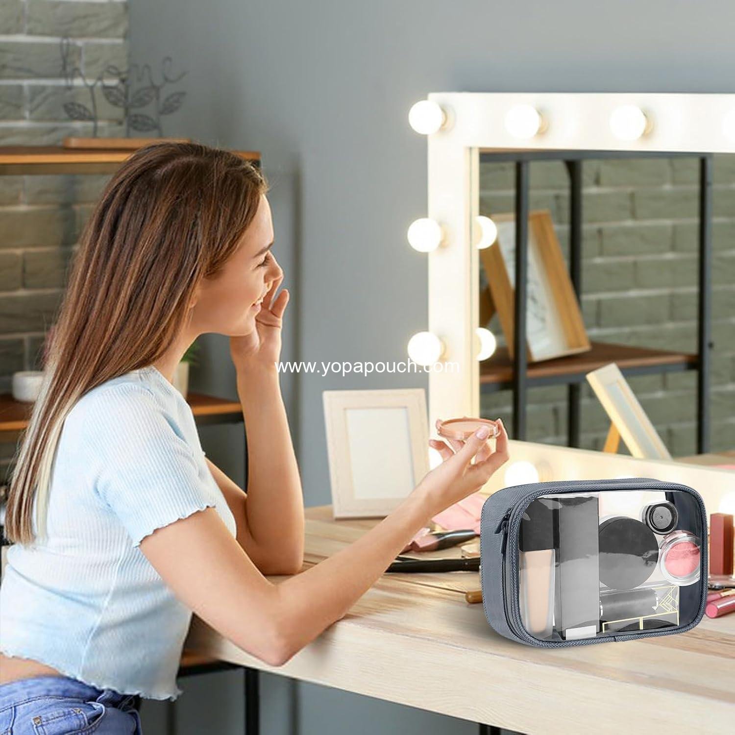 Wholesale TSA Approved Clear Toiletry Bag, 1 Pack Quart Size 3-1-1 Liquids Pouch for Travel, Transparent Makeup & Cosmetic Organizer for Men and Women, Manufacturer