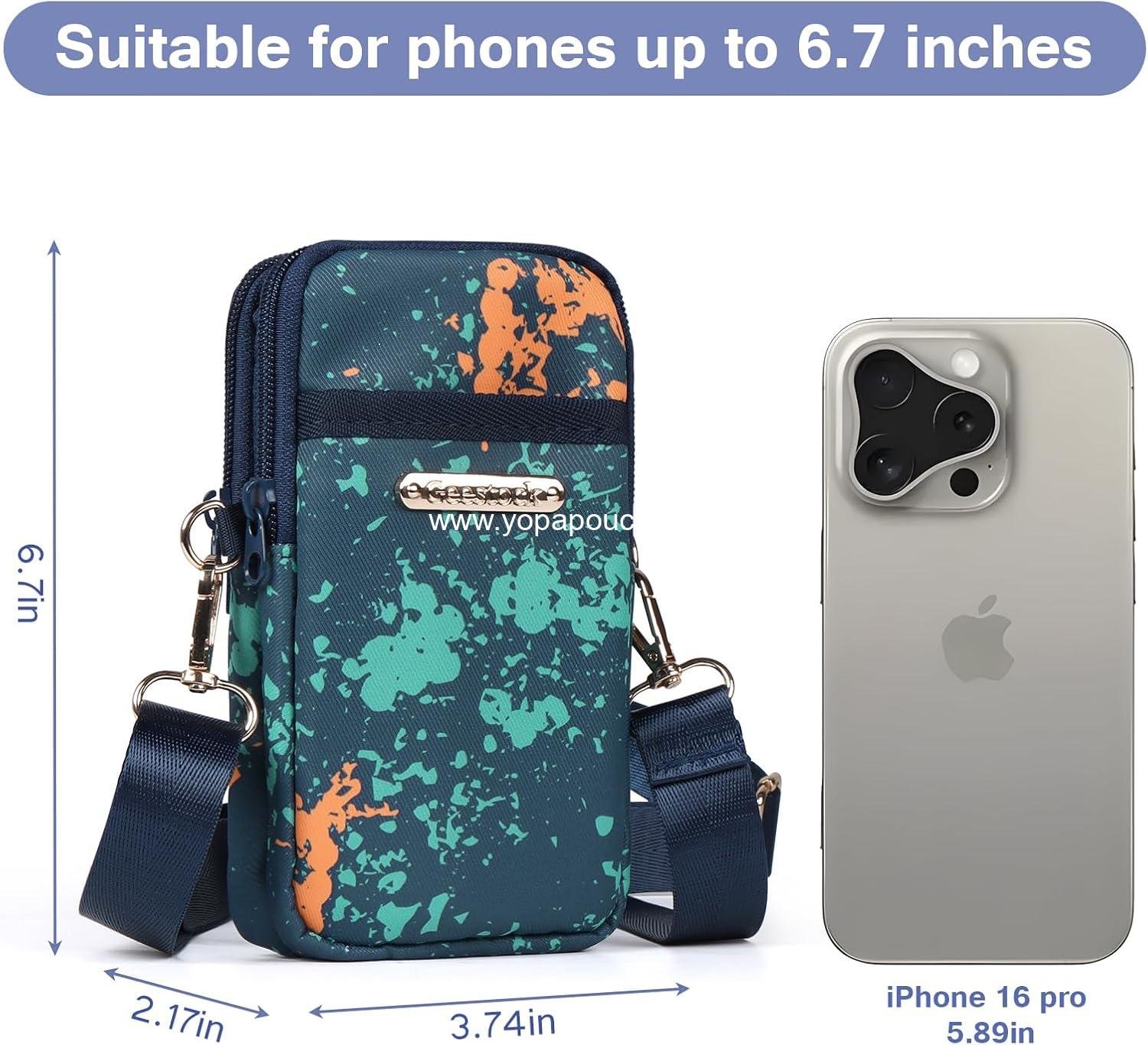 Wholesale Crossbody Mini Cell Phone Purses for Women, Adjustable Shoulder Phone Holder Arm Band Pouch, 6.5 x 4.5 inches, Supplier