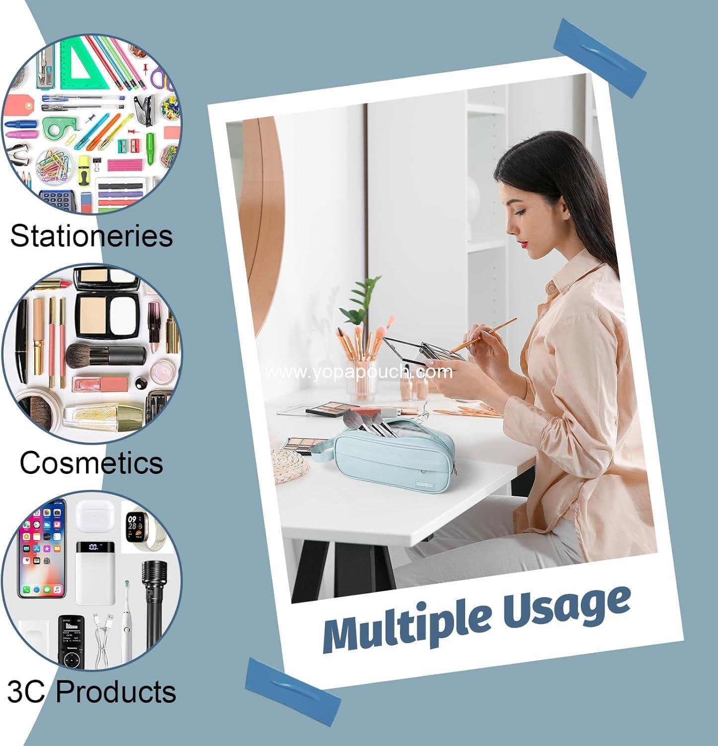 Wholesale Large Capacity Pencil Case, Zipper Pencil Box with Easy Grip Handle & Loop for School, Teens, Men, Women (Green) - Supplier