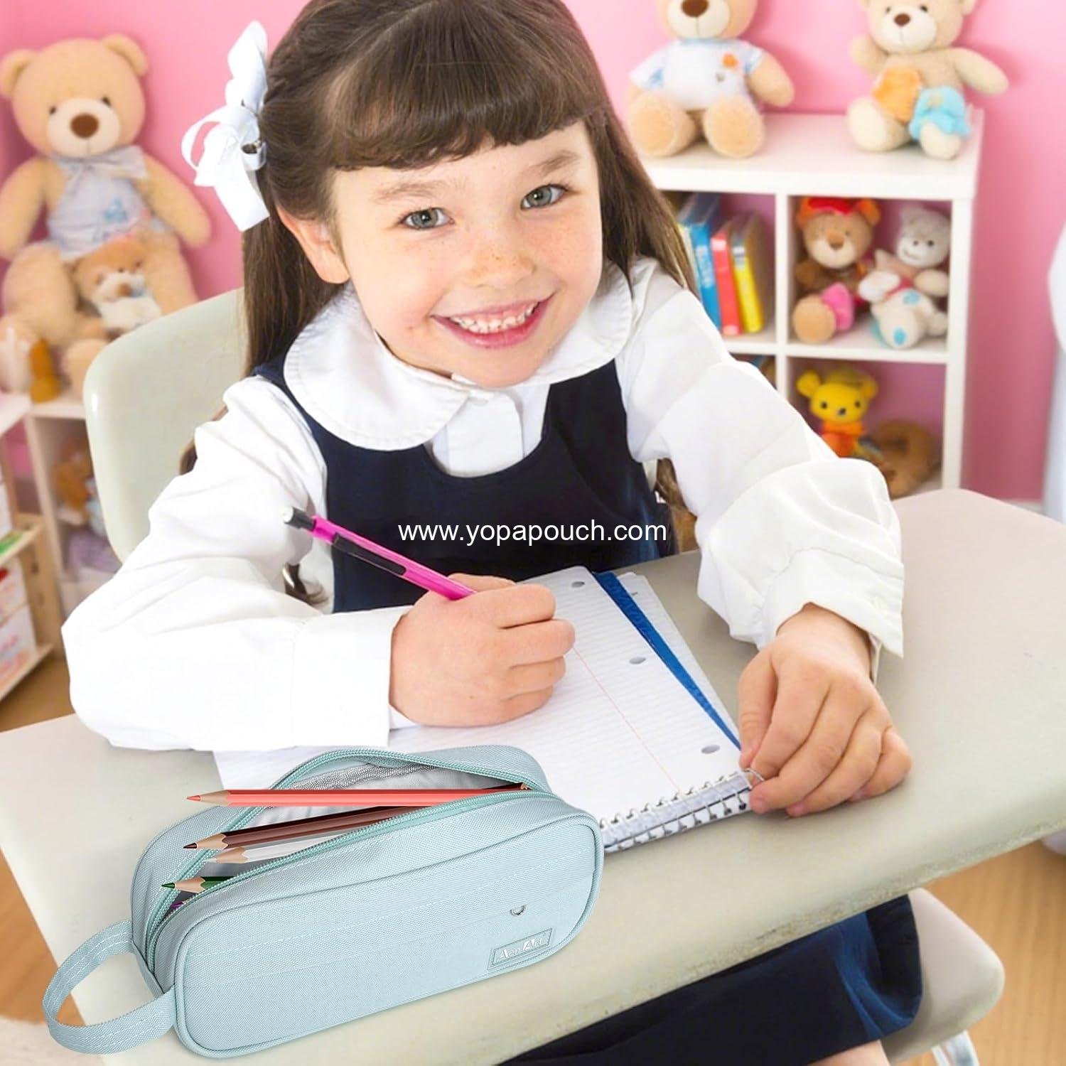 Wholesale Large Capacity Pencil Case, Zipper Pencil Box with Easy Grip Handle & Loop for School, Teens, Men, Women (Green) - Supplier