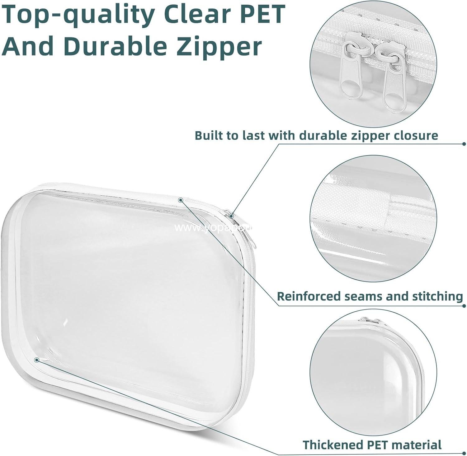 Wholesale Clear Hard Shell Zipper Cases (3 Packs), Plastic Hard Sided Storage Pouches, Clear Hardshell Pencil Cases for Diaper Bags and Organization 2 Small/1 Medium Supplier