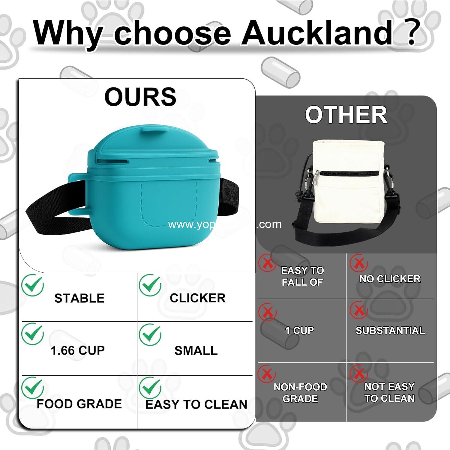 Wholesale Upgraded Dog Treat Pouch with Strong Magnetic Closure, 1.7 Cup Silicone Fanny Pack with Waist Belt for Dog Training and Walking (Blue) Supplier