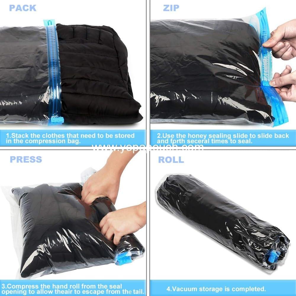 Wholesale Compression Bags - 12 Pack Space Saver Travel Essentials No Vacuum Needed Storage Organizers (Transparent) Manufacturer