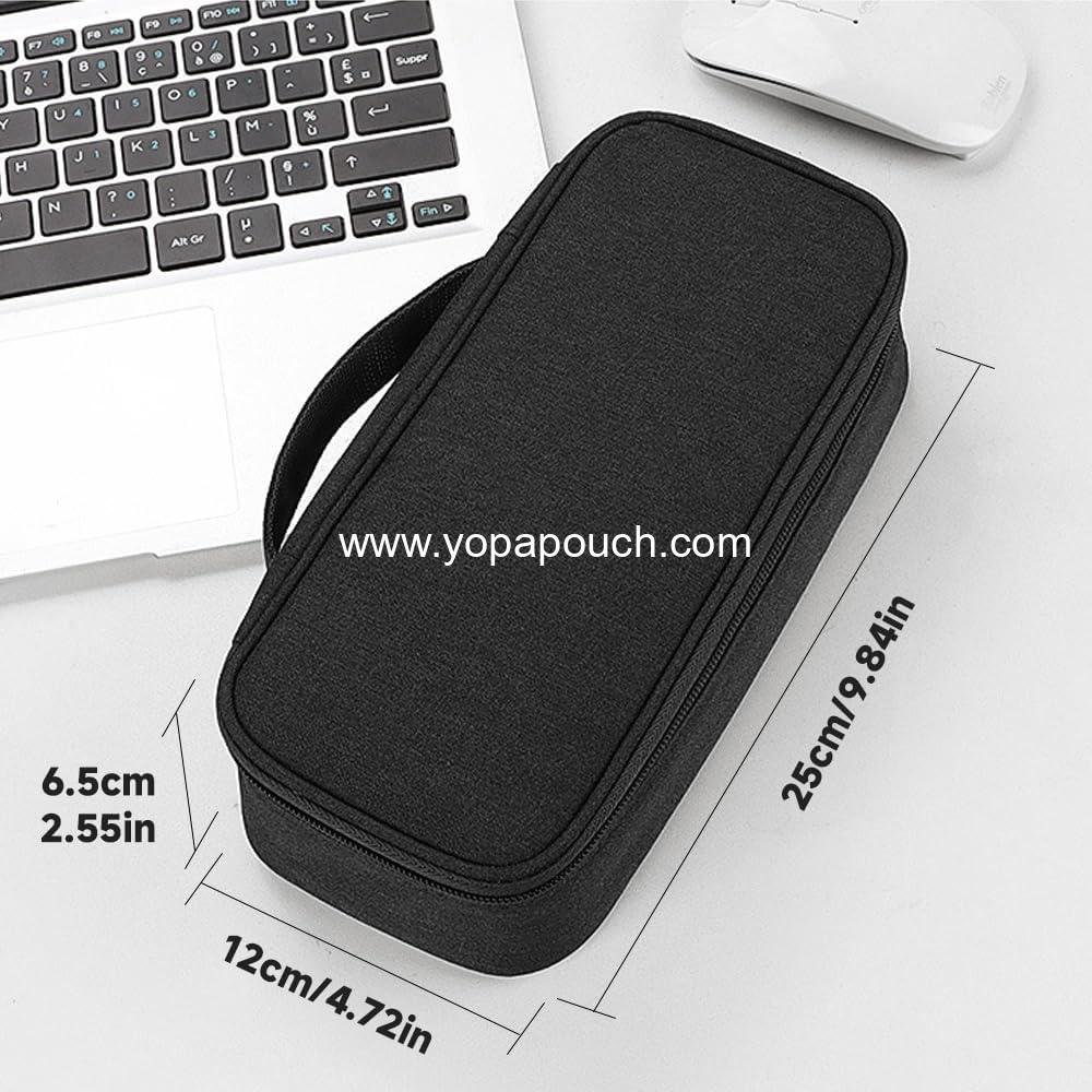 Wholesale Waterproof Portable Tech Accessories Organizer Case with Compartments for Cables, Phone, Chargers, Earphones, Black - Supplier