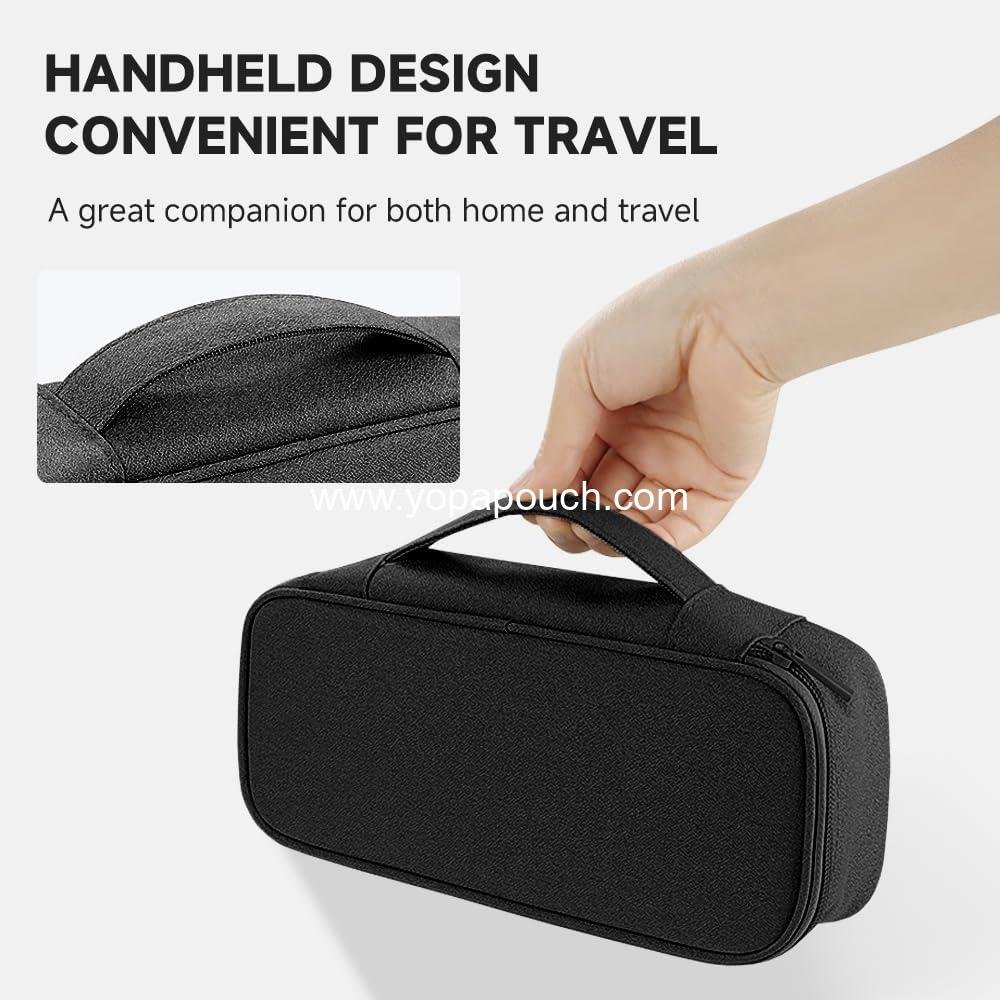 Wholesale Waterproof Portable Tech Accessories Organizer Case with Compartments for Cables, Phone, Chargers, Earphones, Black - Supplier