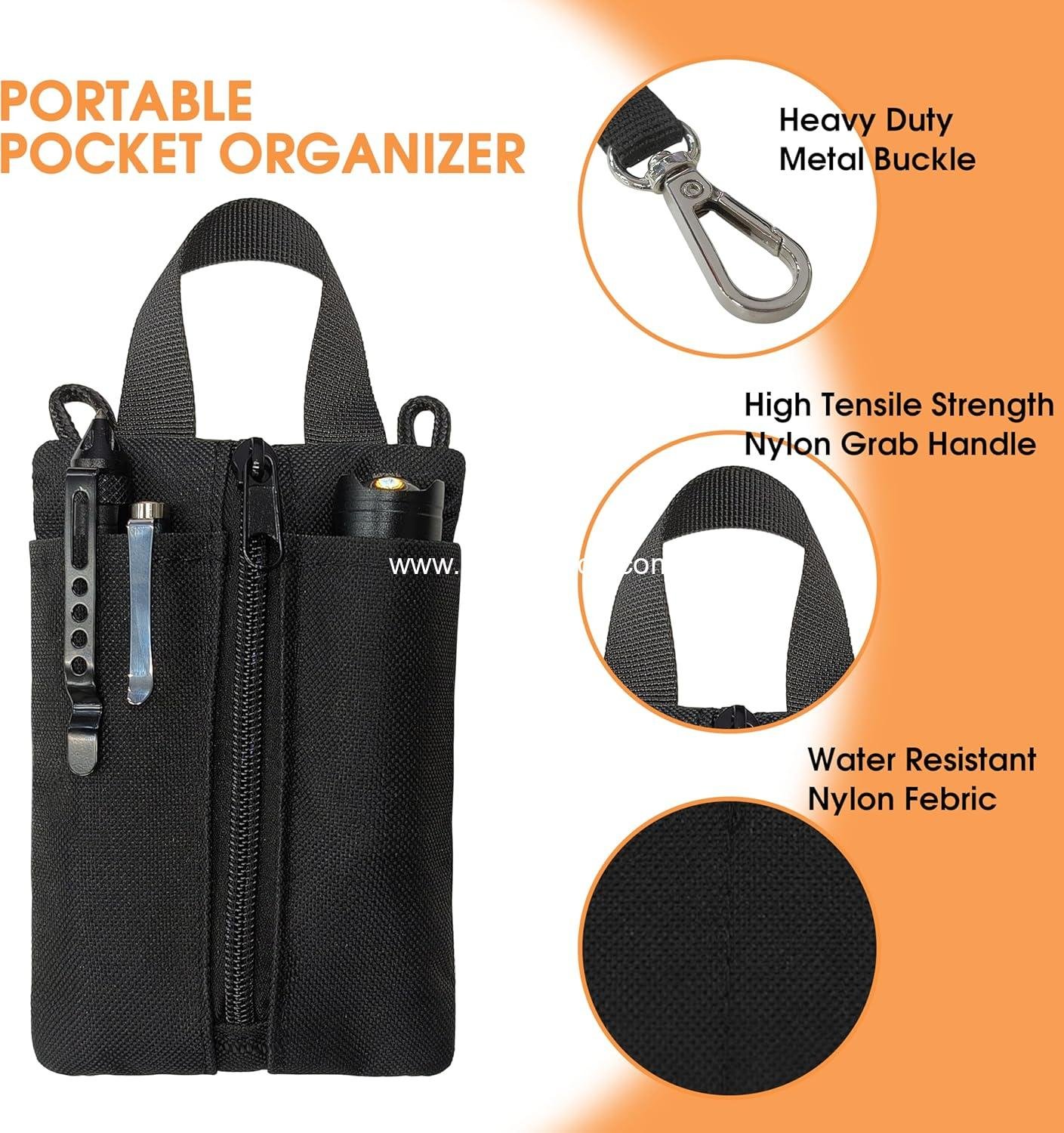 Wholesale EDC Pocket Organizer, Multipurpose Pouch with Zipper, 3 Tool Slots, 6 Pocket Storage for EDC Gear, Pen, Notebook, Small Pouch for Mento - Manufacturer