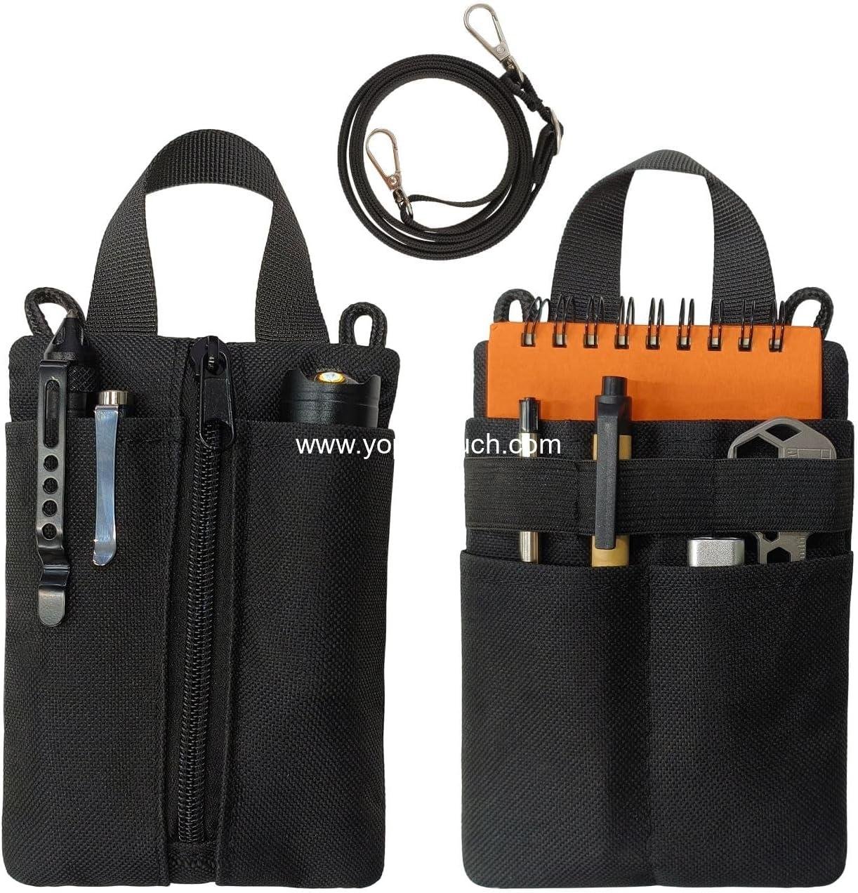 Wholesale EDC Pocket Organizer, Multipurpose Pouch with Zipper, 3 Tool Slots, 6 Pocket Storage for EDC Gear, Pen, Notebook, Small Pouch for Mento - Manufacturer