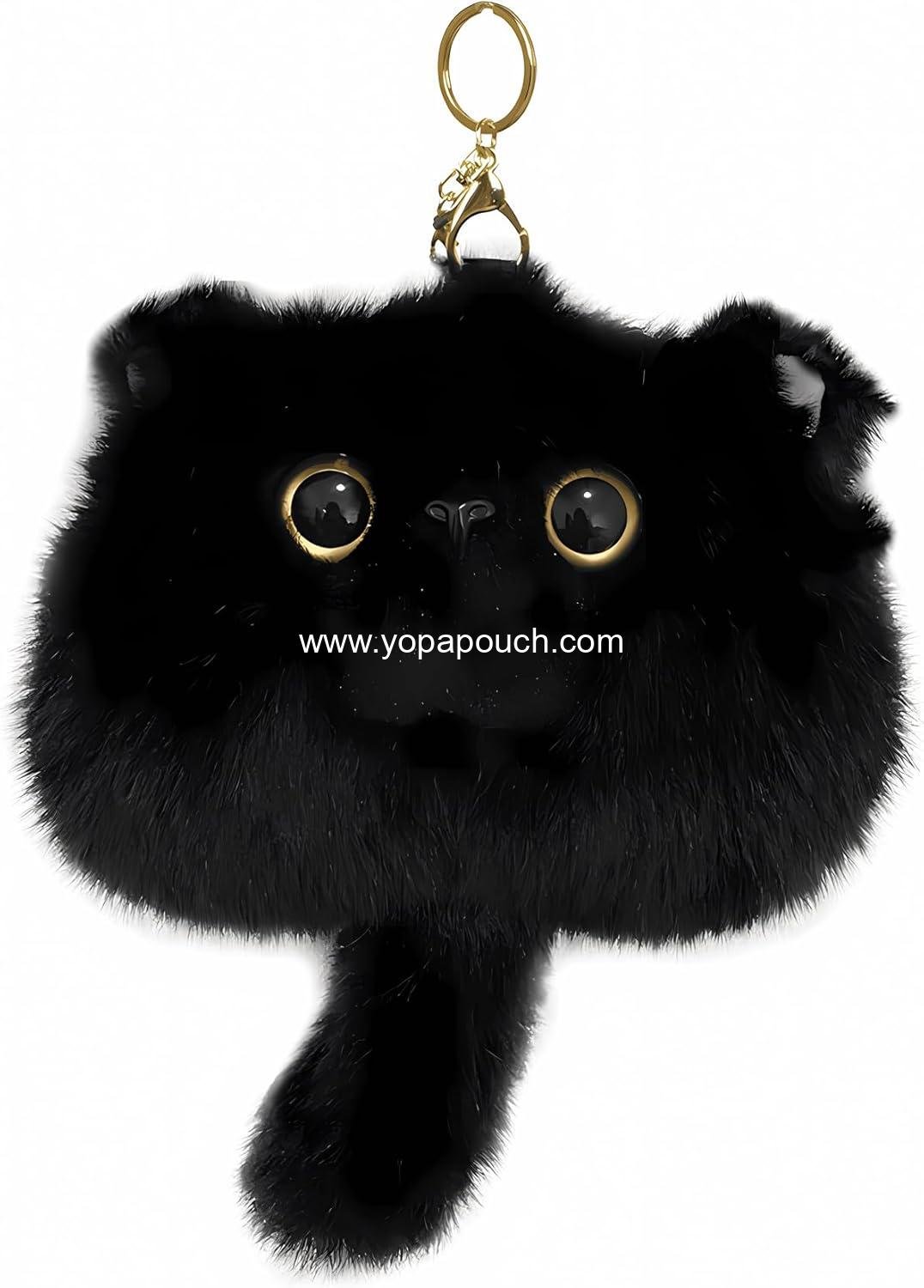 OEM Cute Cat Plush Coin Purse Keychain for Ladies Kawaii Car Keychain Plush Ornament Birthday Gift 15cm Supplier