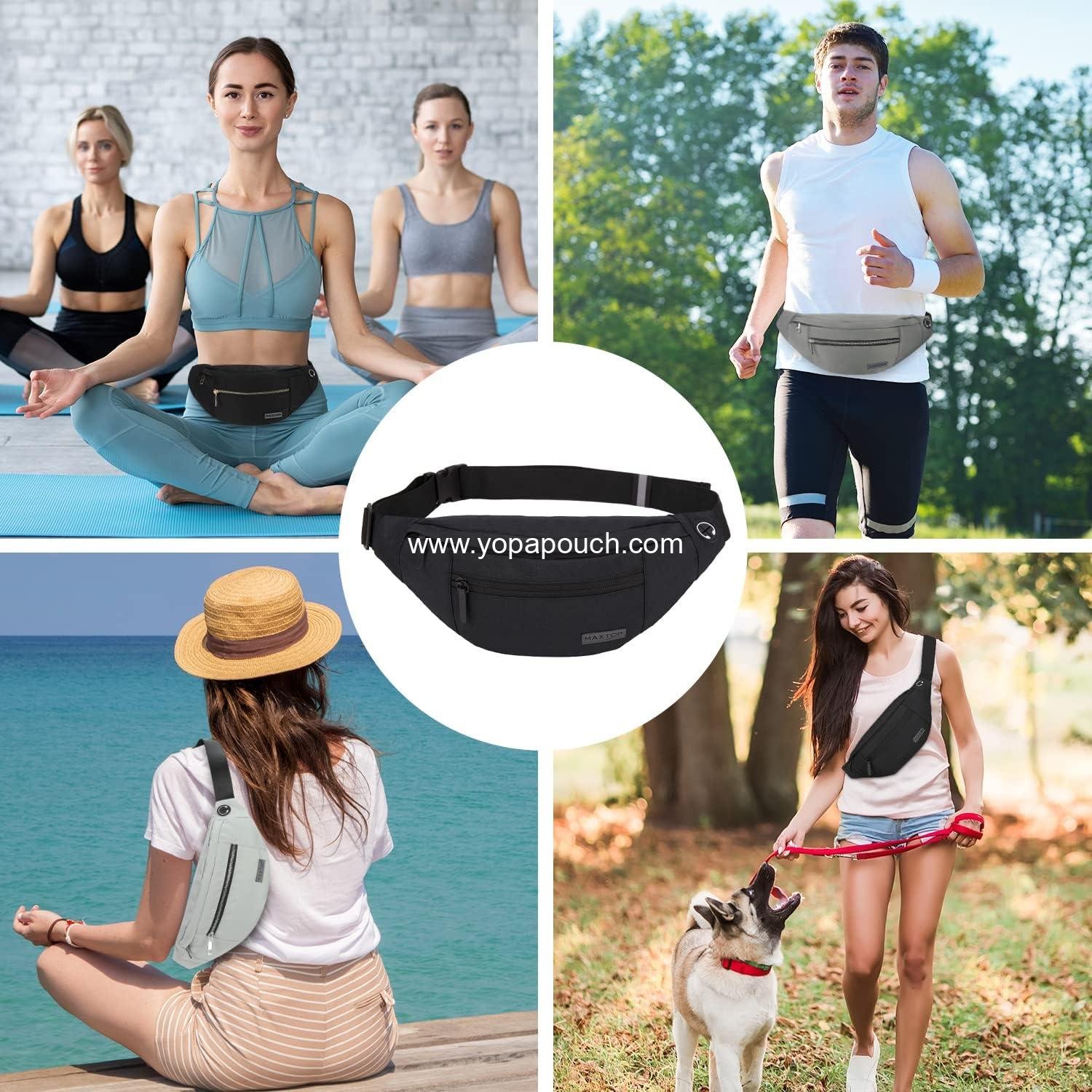Wholesale Large Crossbody Fanny Pack with 4 Zipper Pockets for Sports, Workouts, Traveling, and Running - Hands-Free Waist Pack for All Phones, Casual Use, Supplier