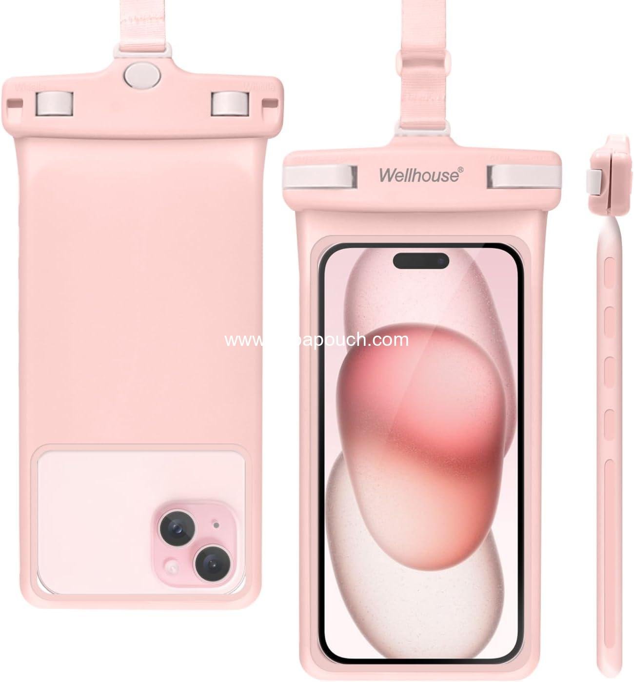 OEM Waterproof Phone Pouch, Waterproof Case for iPhone 16 15 14 13 12 Pro Max XS, Samsung, IPX8 3D Cellphone Dry Bag Beach Essentials, 7-inch (Pink) - Supplier
