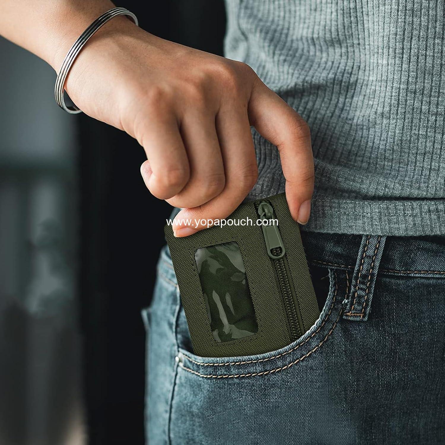 Wholesale Mini Molle Pouch Bag - Portable Tactical Wallet with Hook and ID Window, Suitable as Waist Bag or Credit Card Holder for Hiking and Traveling, OEM