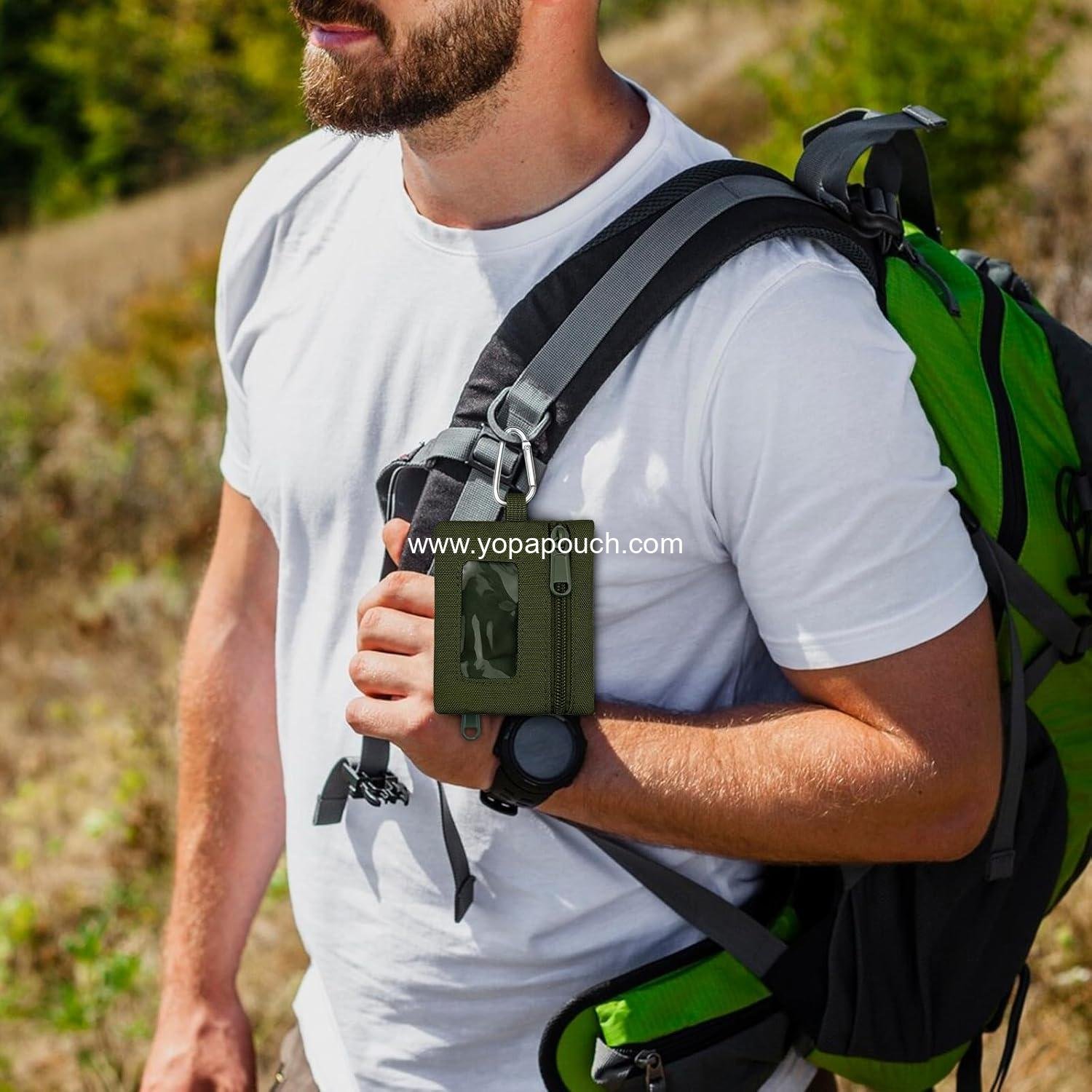 Wholesale Mini Molle Pouch Bag - Portable Tactical Wallet with Hook and ID Window, Suitable as Waist Bag or Credit Card Holder for Hiking and Traveling, OEM