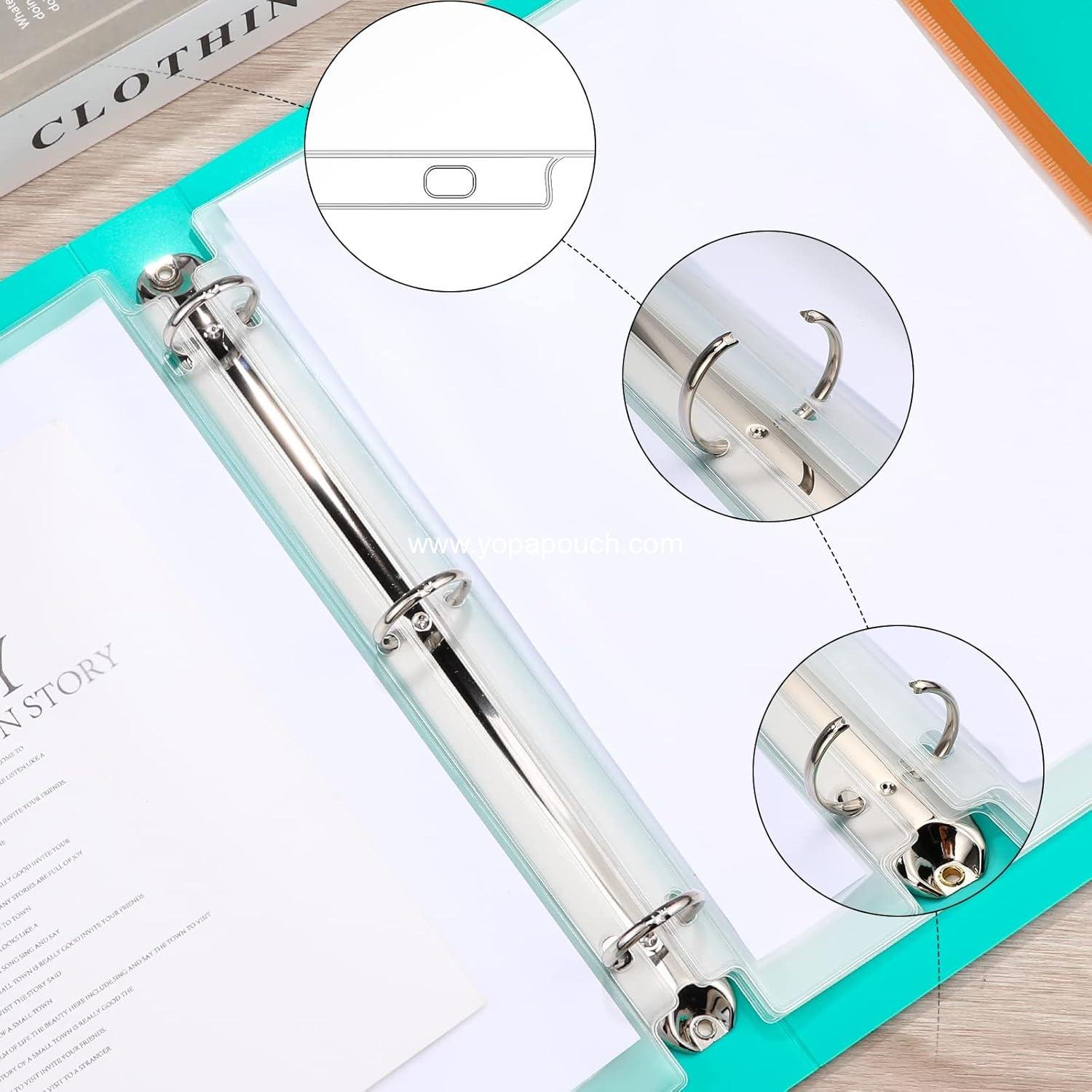 Wholesale 40 Pieces 3 Hole Zipper Pouch A4 Binder Pockets Waterproof PVC Document Filing Bags (Colorful) - Supplier