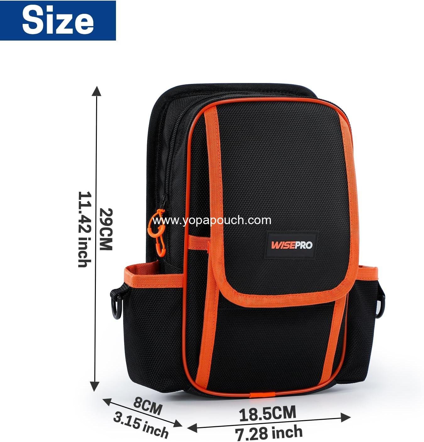 Wholesale Zippered Electricians Tool Pouch, 1680D Technician Tool Bag with Handle for Electrician, Carpenter, Mechanical Supplier