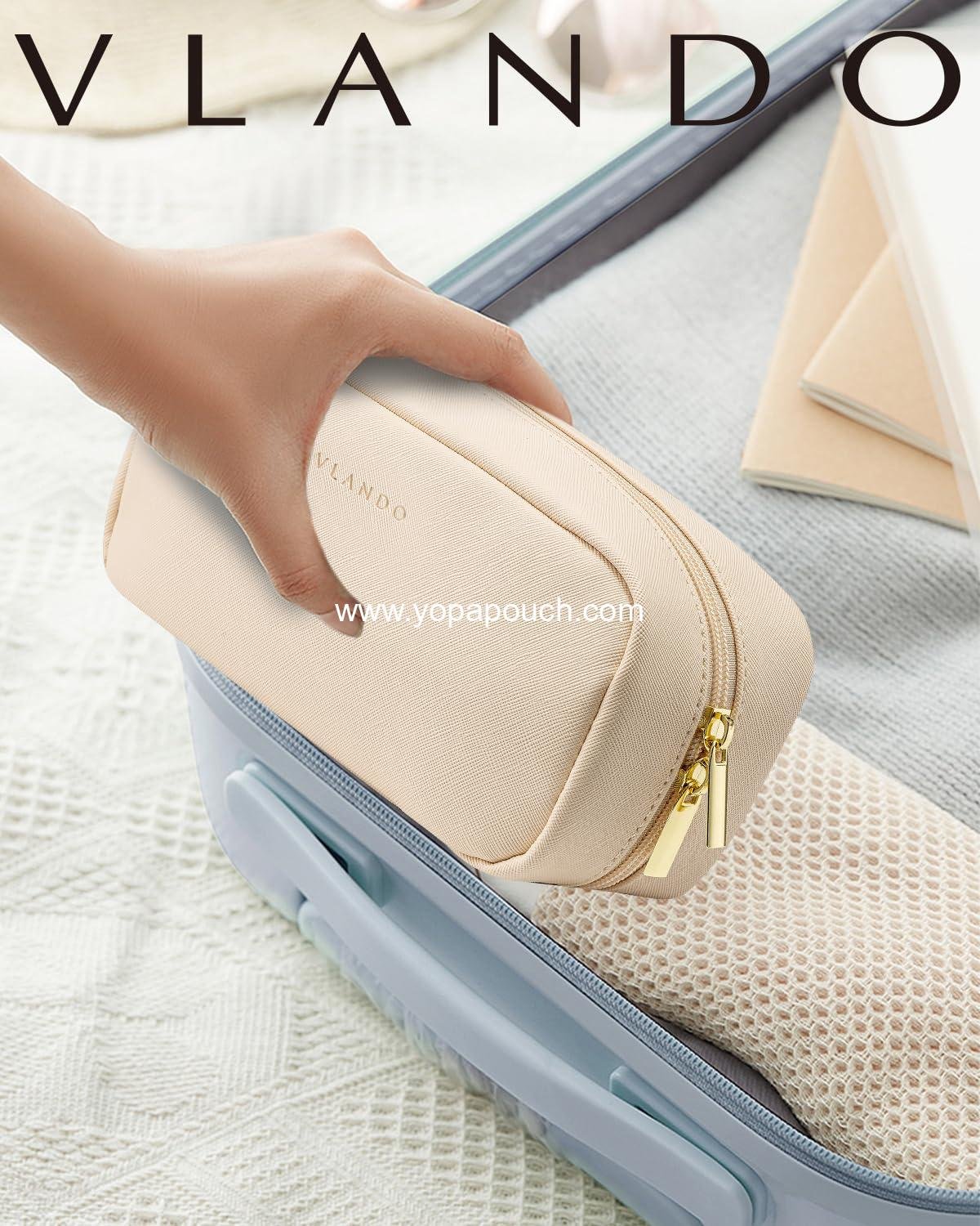 OEM Small Makeup Bag Travel Organizer Pouch Valentines Gifts for Women Purse Toiletry Skincare Bag - White Supplier