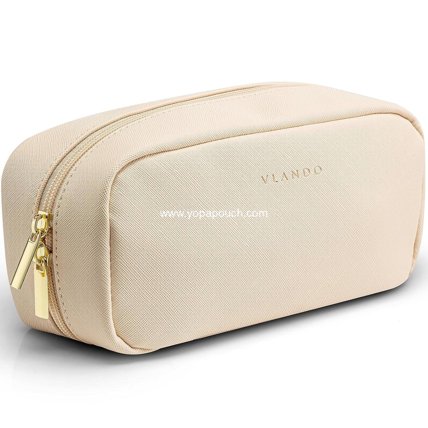 OEM Small Makeup Bag Travel Organizer Pouch Valentines Gifts for Women Purse Toiletry Skincare Bag - White Supplier