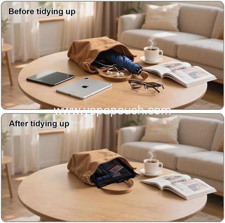 Wholesale Mesh Pouch, Small Nylon Travel Organizer, Mini Zipper Makeup Bag for Daily Use, Purse Insert for Small Items, Home Organization (1, Black, 3.93 x 7.87 inch) Supplier