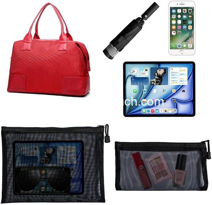 Wholesale Mesh Pouch, Small Nylon Travel Organizer, Mini Zipper Makeup Bag for Daily Use, Purse Insert for Small Items, Home Organization (1, Black, 3.93 x 7.87 inch) Supplier