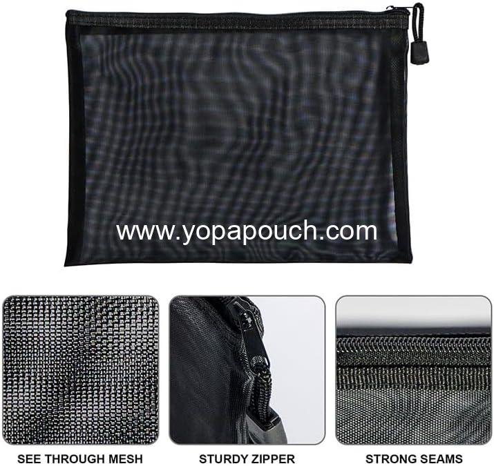 Wholesale Mesh Pouch, Small Nylon Travel Organizer, Mini Zipper Makeup Bag for Daily Use, Purse Insert for Small Items, Home Organization (1, Black, 3.93 x 7.87 inch) Supplier