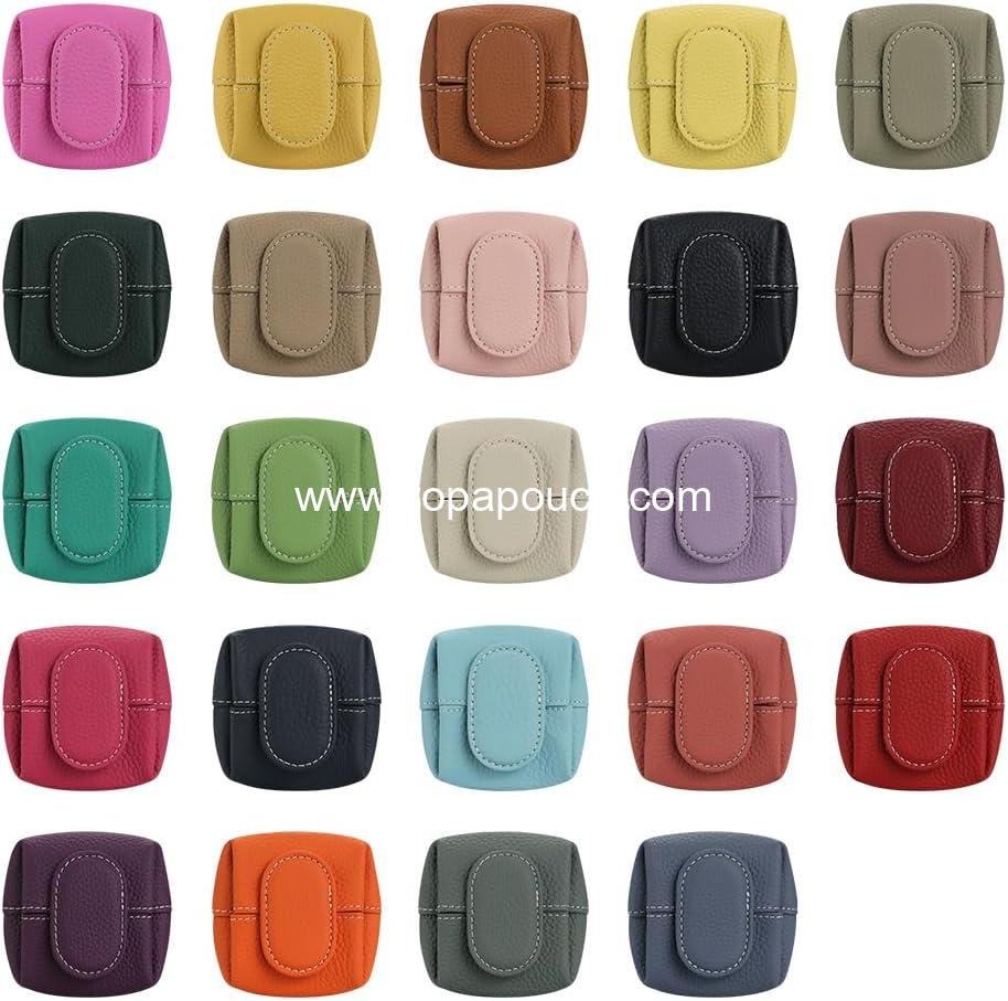 Wholesale Mini Lychee Pattern Coin Purse, Solid Color Key Earphone Storage Bag, Casual Change Pouch for Daily Use (Sky Blue) - Manufacturer