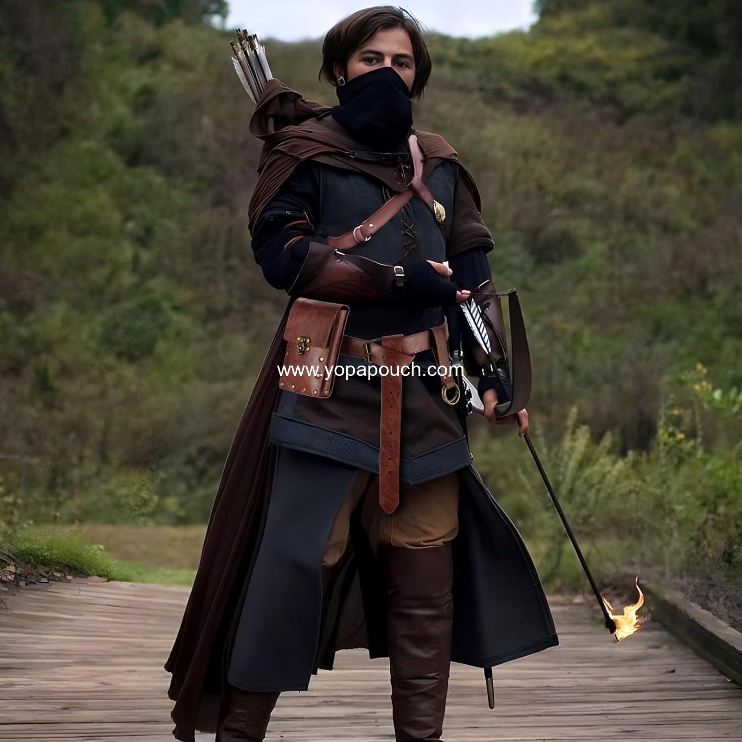 Wholesale Renaissance Belt Pouch Waist Bag Skirt Hike Medieval Costume Accessories for Halloween Supplier