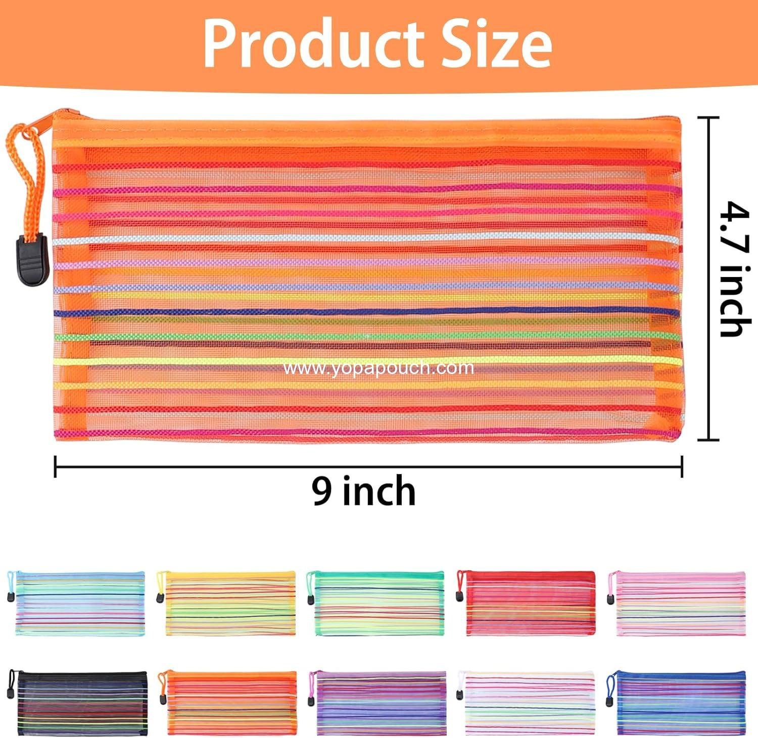 Wholesale 40 Pack Mesh Zipper Pouch Bags, 10 Color Small Pencil and Makeup Bags for Bulk Storage, Organizing Home and Office Supplies - Manufacturer