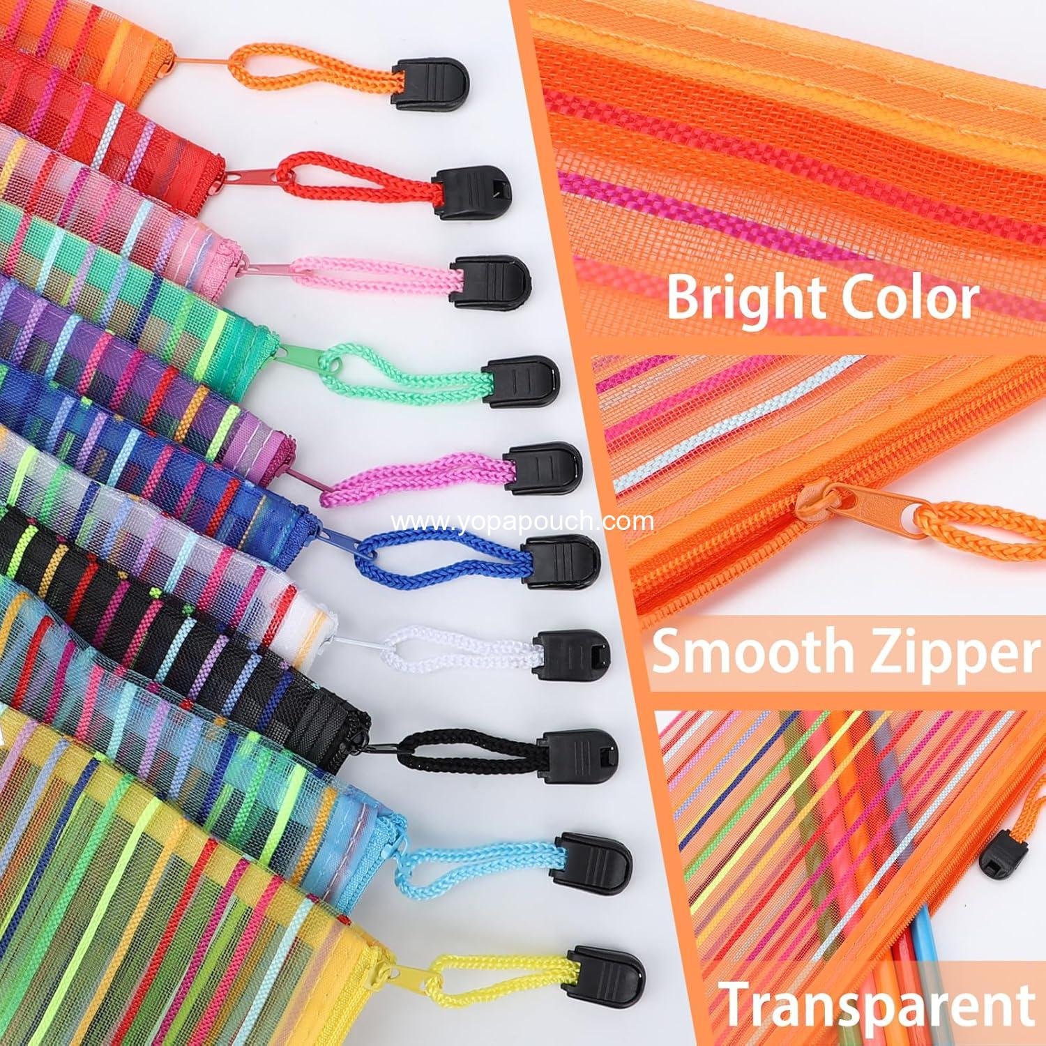Wholesale 40 Pack Mesh Zipper Pouch Bags, 10 Color Small Pencil and Makeup Bags for Bulk Storage, Organizing Home and Office Supplies - Manufacturer