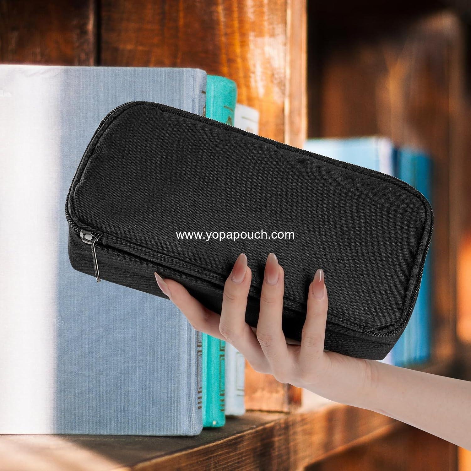 Wholesale Large Capacity 2 Compartment Pencil Case for Boys and Girls, Oxford Cloth Pen Pouch for Teens, Back to School Supplies (Black) Supplier