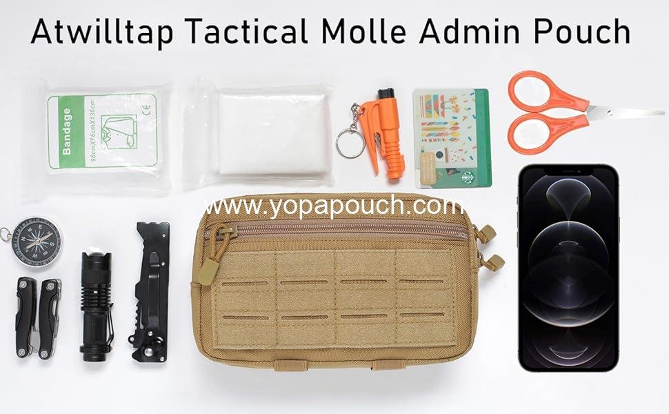 Wholesale Tactical Molle Horizontal Admin Pouch Multi-Purpose Laser-Cut EDC Tool Bag - Manufacturer