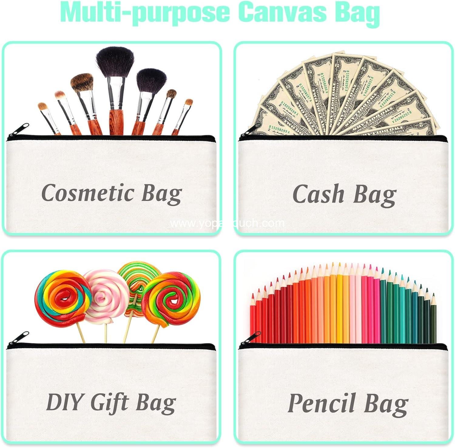 Wholesale Multi-purpose Cosmetic Bag - DIY Craft Canvas Zipper Pouch for Makeup and Toiletries, Bulk Storage 8.3 x 5 inches Supplier