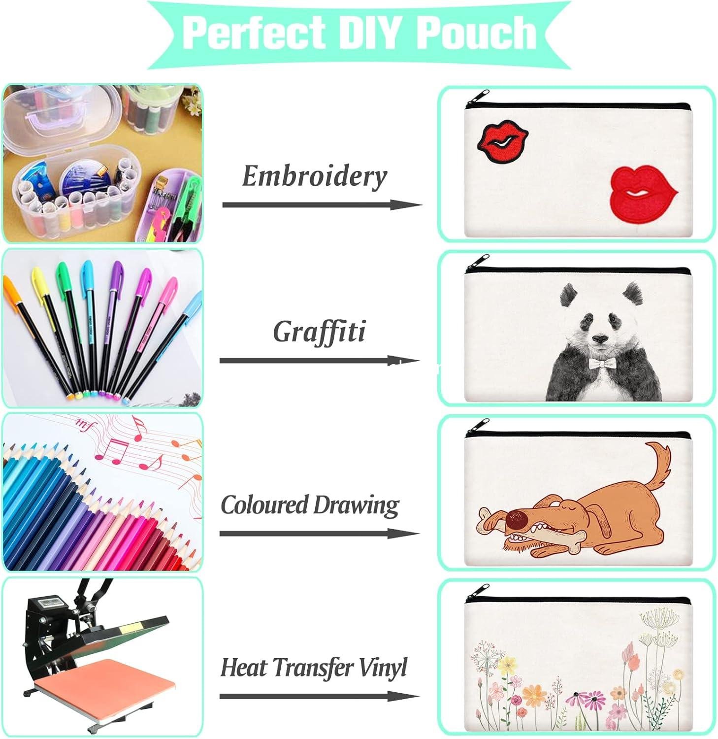 Wholesale Multi-purpose Cosmetic Bag - DIY Craft Canvas Zipper Pouch for Makeup and Toiletries, Bulk Storage 8.3 x 5 inches Supplier