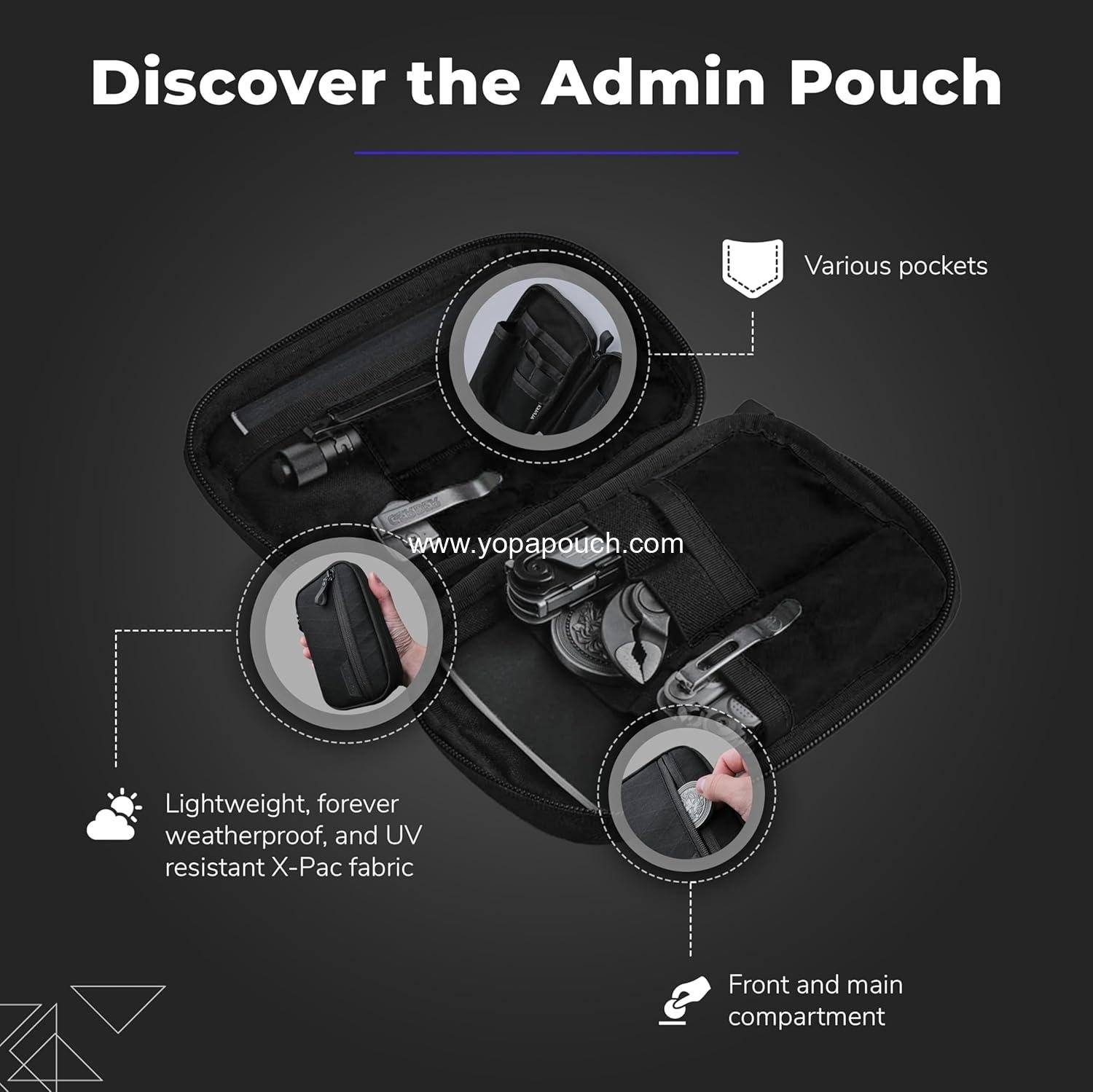 Wholesale Soft-Shell Small Pouch for Electronic Accessories and Tools - Durable, Weatherproof, UV Resistant X-Pac X42 Fabric - Olive Green - Factory