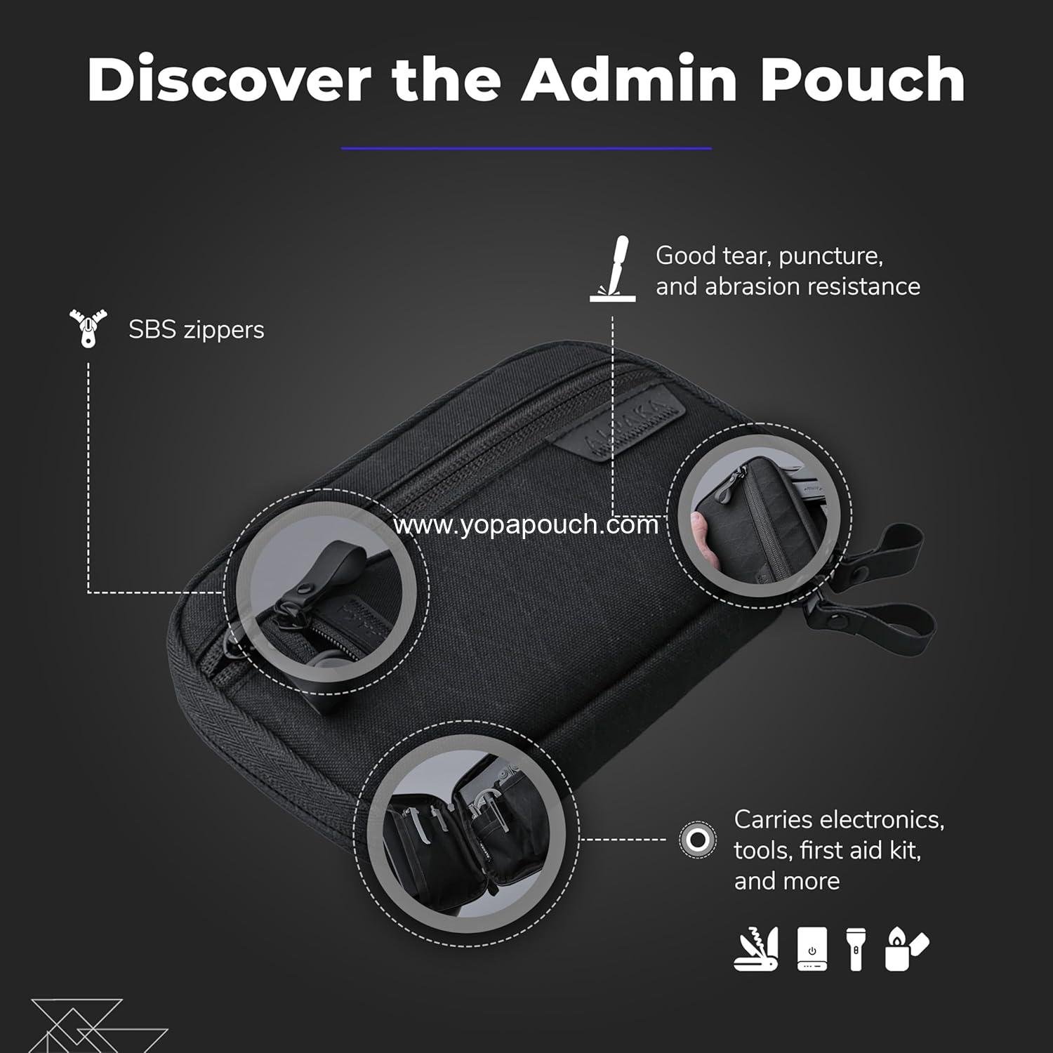 Wholesale Soft-Shell Small Pouch for Electronic Accessories and Tools - Durable, Weatherproof, UV Resistant X-Pac X42 Fabric - Olive Green - Factory