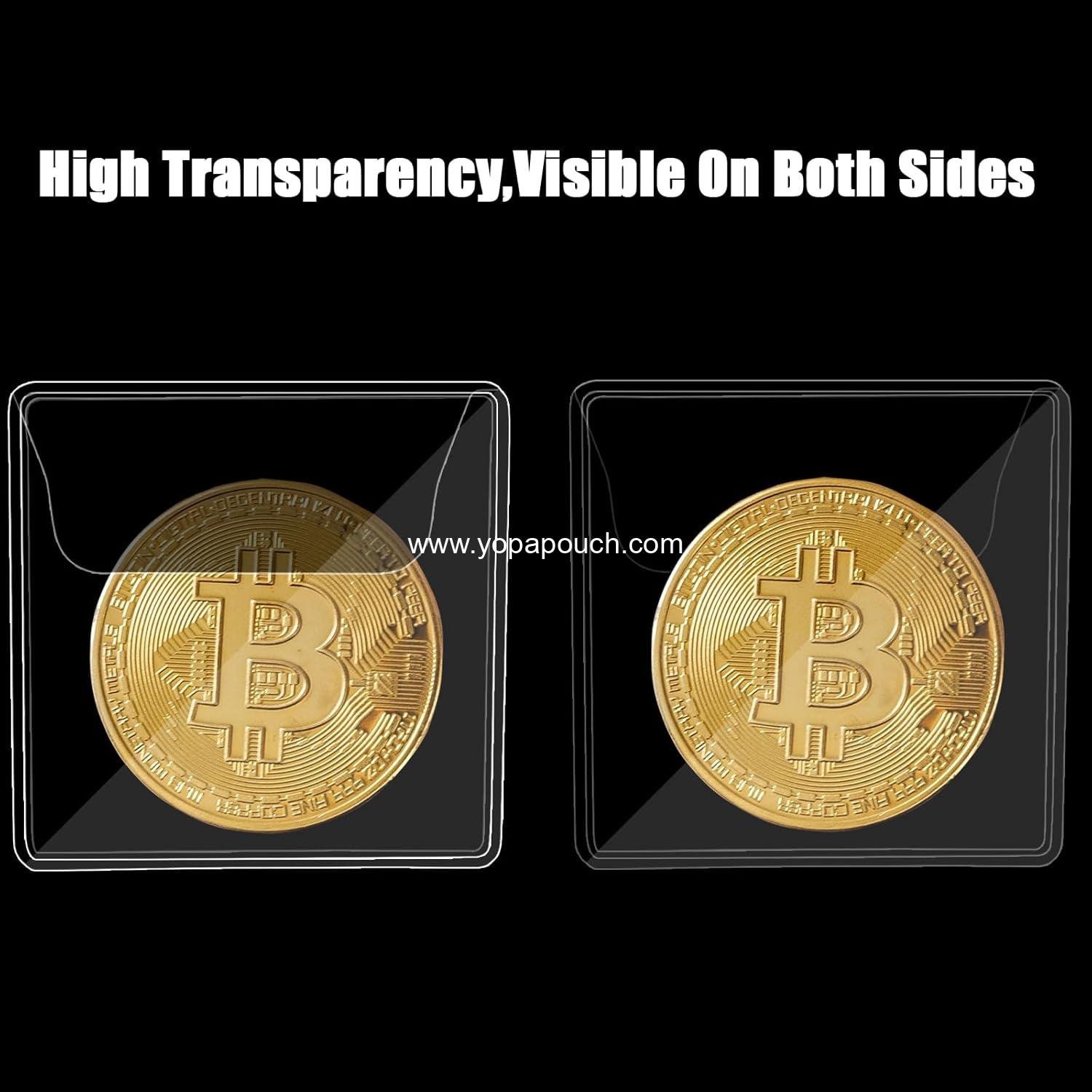 Wholesale 150Pcs Single Pocket Coin Flips Clear Coin Collectors Protectors Individual Plastic Sleeves for Jewelry Storage and Currency Collectors (2.2 x 2.2 Inch) Rectangular Supplier