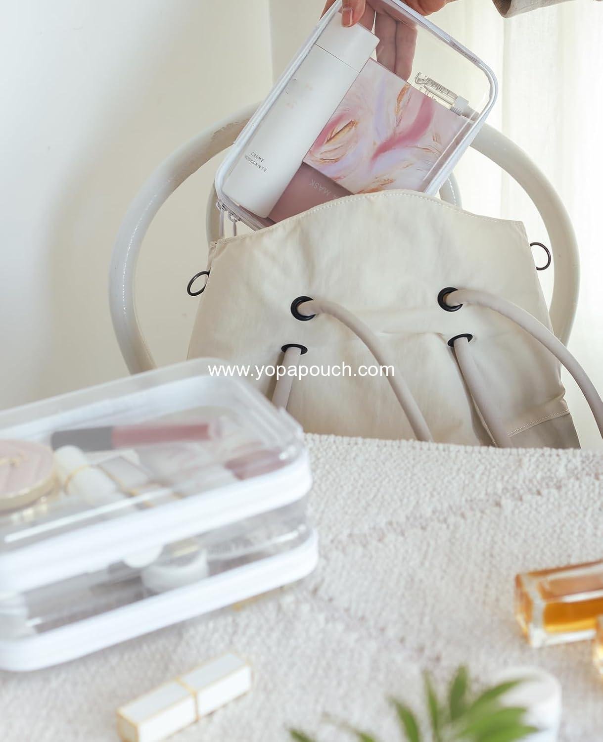 Wholesale 3PCS Clear Hard Shell Zipper Case Portable Cosmetic Bag, Diaper Bag Organizing Pouches, Kid's Toy Storage Organizer Bins, Hard Plastic Case for Halloween Thanksgiving Storage Bin Manufacturer